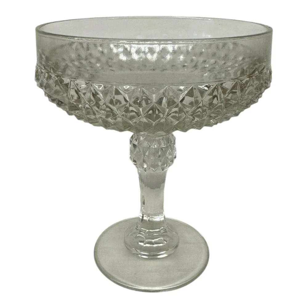 Indiana Glass‎ Diamond Point Tall Footed Pedestal Candy Dish